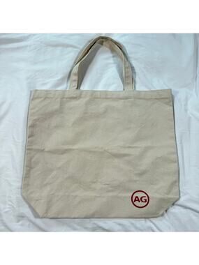 AG Adriano Goldschmied Cotton Canvas Tote Bag 18x15 Beige